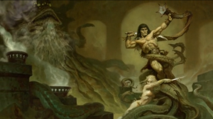 art by brom for modiphius' conan role playing game